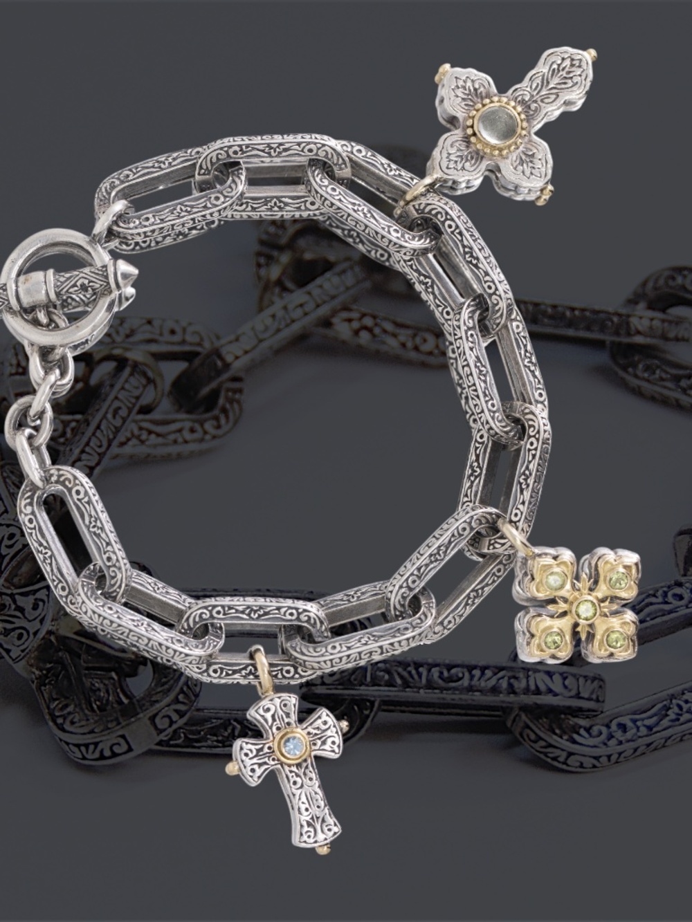 KONSTANTINO CROSS CHARM BRACELET